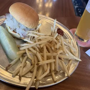 Brat Ruben with French Fries