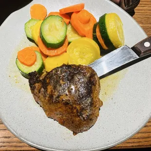Sirloin with Fresh Steamed Mixed Veggies