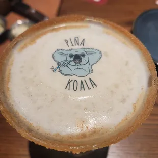 I thought this was the cutest drink. Pina Koala