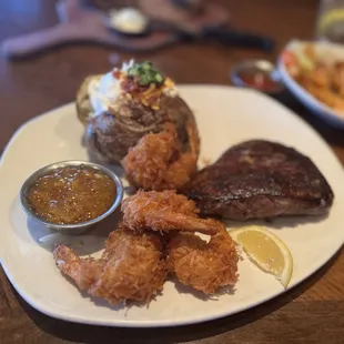 9 oz. Sirloin and coconut shrimp
