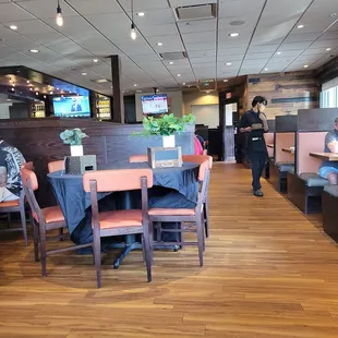 the dining area of the restaurant