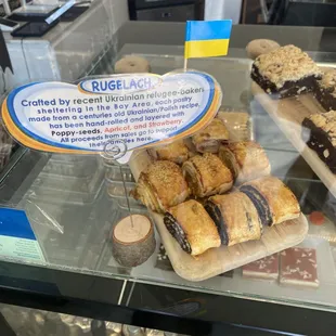 How our Rugelach is displayed at a display of a customer's cafe