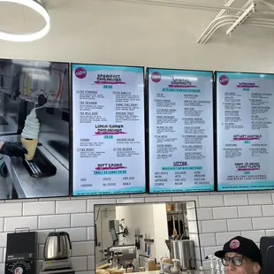 menus on the wall