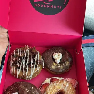 food, donuts, dough desserts