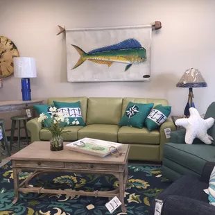 Lots of great beach decor here but some pieces are neutral too.