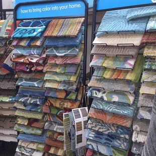 Lots of awesome Company C rug swatches.