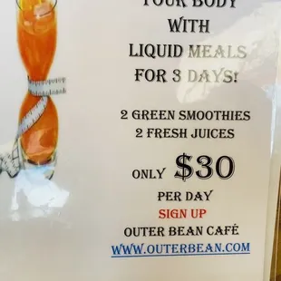 Detox juice program