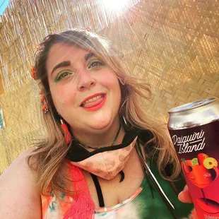 Daiquiri in the parklet, hot day!