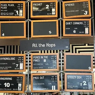 Not as hoppy beer menu