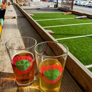 Patio Beers by the Cornhole