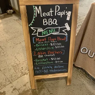 Meat Papi Menu
