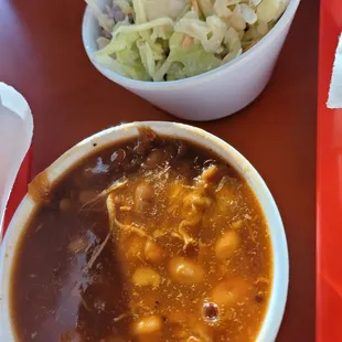 Beans and coleslaw