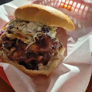 Jumbo pulled pork sandwich