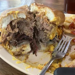 Cowboy, pulled pork and brisket!