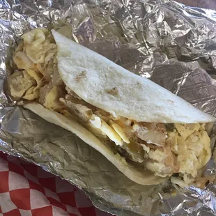 Potato, Egg, Jalapeño, Bean, and Cheese (don't judge me). It was amazing!