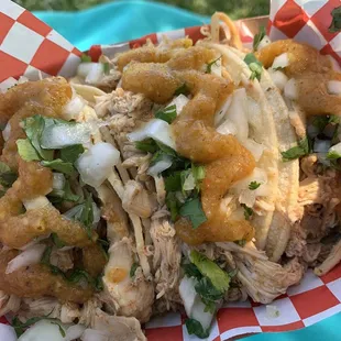 Chicken street tacos but I forgot the Outlaw name. Delicious