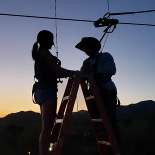 We have a amazing operation at night. You can see the full desert as the sun goes down and the night hawks flying around!