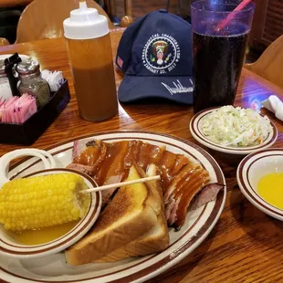 Sliced Brisket + Cole Slaw  + Corn on the Cob