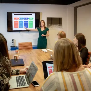 Members in the Board Room at Outlet Coworking