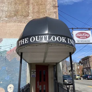the entrance to the outdoor inn