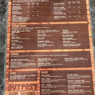 Menu side 1