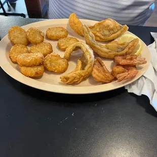 Perch and potato pancakes