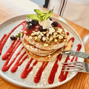 Lemon blueberry pancake
