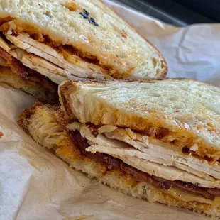 Chicken Melt is delicious! The bread thick slices of rustic a loaf that&apos;s delightfully chewy &amp; crunchy at the same time. Outstanding!