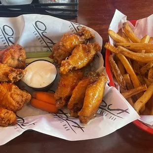 Wings and fries