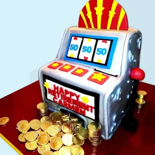 a slot machine with coins