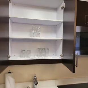 Cabinetry with clean glasses