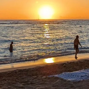Out on the beach behind the hotel