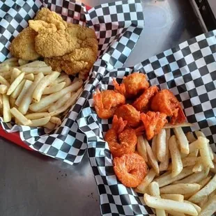 Fried Catfish and Buffalo Shrimp
