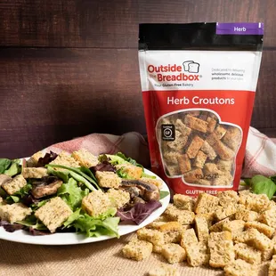 Our herb croutons are the perfect addition to your salads.