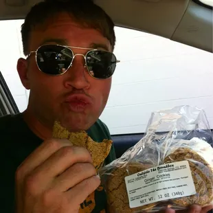 My lovey...lovin some gluten free gingerbread cookies!