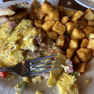 The omelette I received at Outta Bounds Sports Bar &amp; Grill.