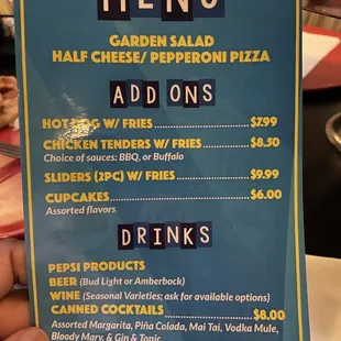 the menu