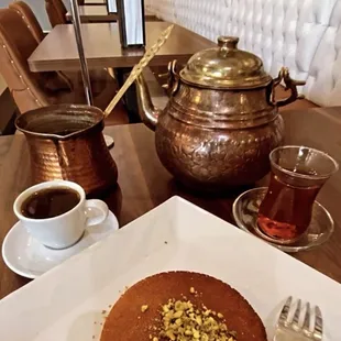 Knafi, Arabic Turkish coffee, Tea.