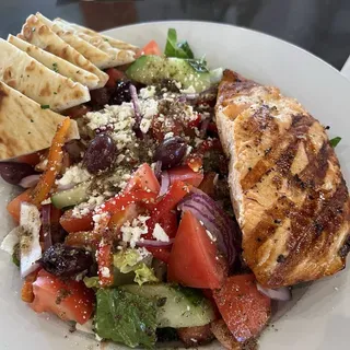 Greek Salad with Salmon
