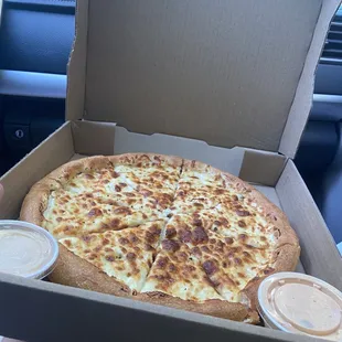 White pizza extra sauce