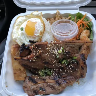 30. grilled pork chop combo plate