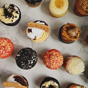 Our variety of fancy cupcakes