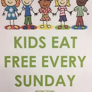 kids eat free every sunday