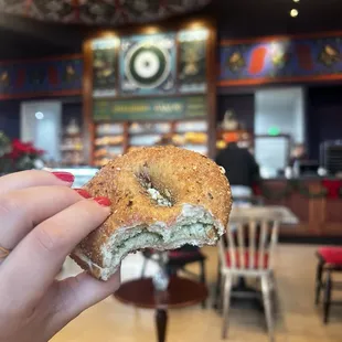 Herbed butter on a bagel