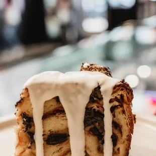 a closeup of a pastry with icing