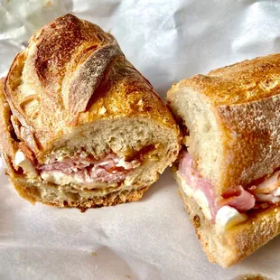 Ham, Brie &amp; Fig on Baguette