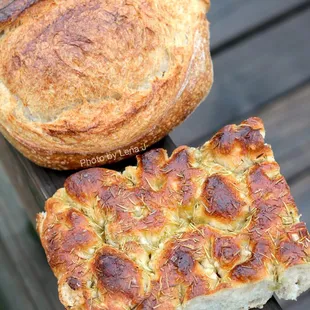 Baltimore Sourdough ($6.50) and Rosemary &amp; Sea Salt Focaccia ($5)