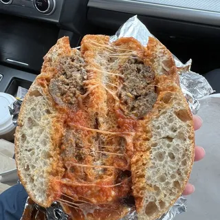 Smashed Meatball Sandwich