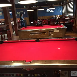 Two pool tables