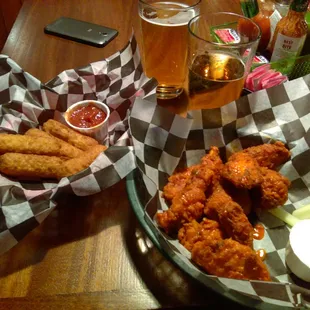 Buffalo wings and some mozzarella sticks!!